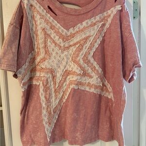 Oli & Hali Pink Star Lace T-Shirt